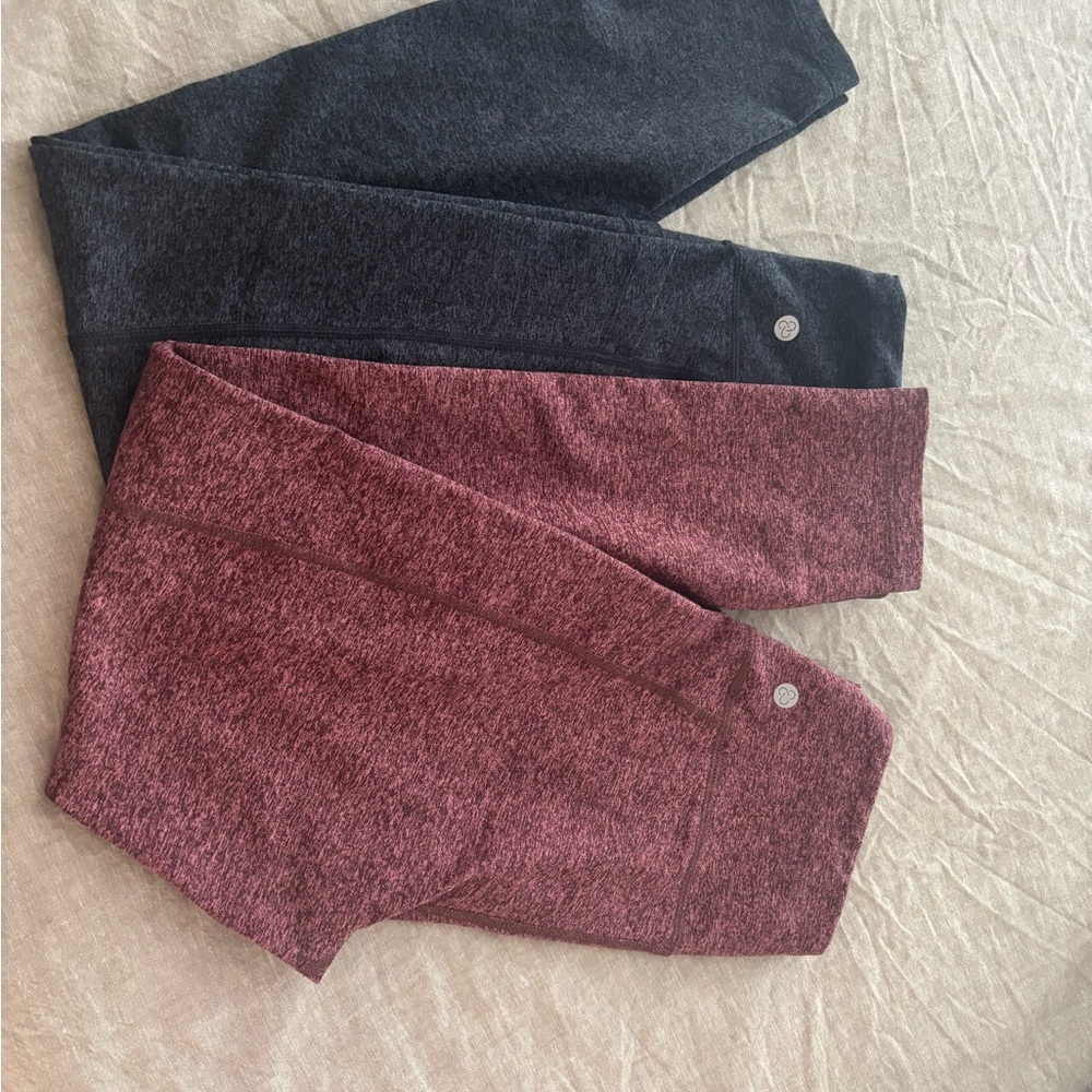 Zella Burgundy Heathered Active Leggings